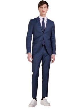 Tiger of Sweden Country Blue Wool JIL 8 Slim Fitted 2 Piece Suit (IT 46/US36/S)